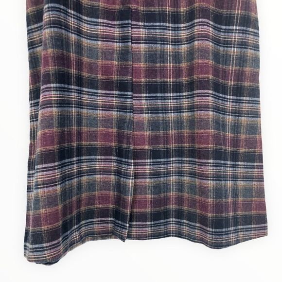 70’s Vintage Wool Blend Blue Purple Plaid Midi Skirt Deadstock Waist size 32 - Picture 5 of 11